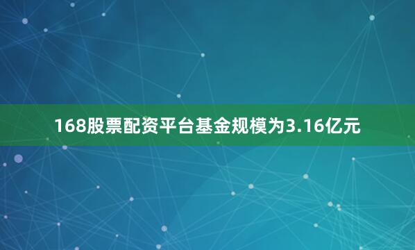 168股票配资平台基金规模为3.16亿元