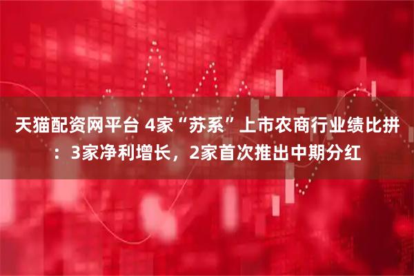天猫配资网平台 4家“苏系”上市农商行业绩比拼：3家净利增长，2家首次推出中期分红